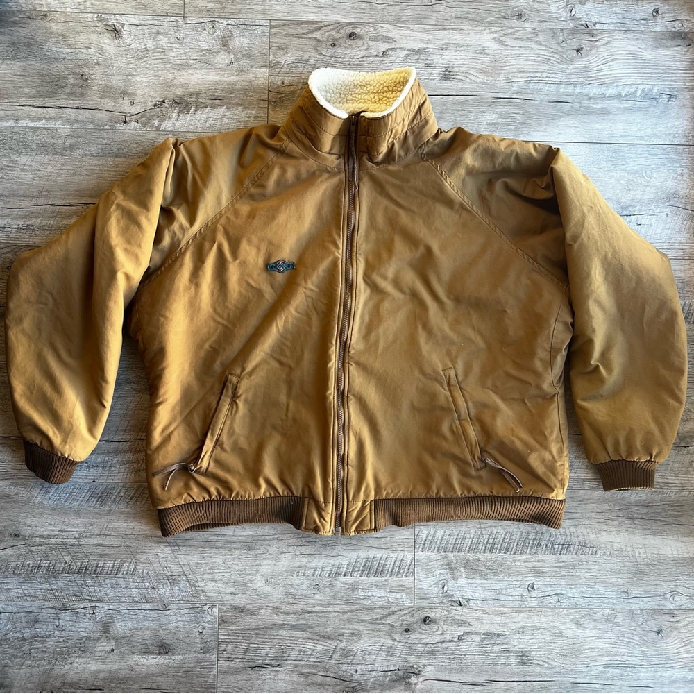 Vintage Retro Columbia Distressed Bomber Zip-Up Jacket!
